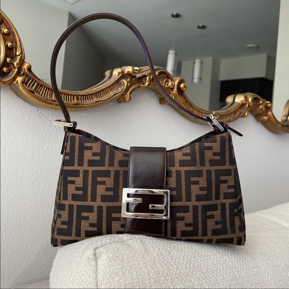 SOLD Authentic Fendi Zucca baguette canvas